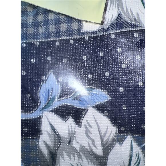 Sultan's Christmas Blue Floral VINYL Table Cloth 52" x 70", 4-6 Seat, Rectangle - Picture 4 of 10